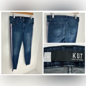 Kut From The Kloth Connie High Rise Ankle Skinny‎ Jean Size 10 Side Stripe 32x26